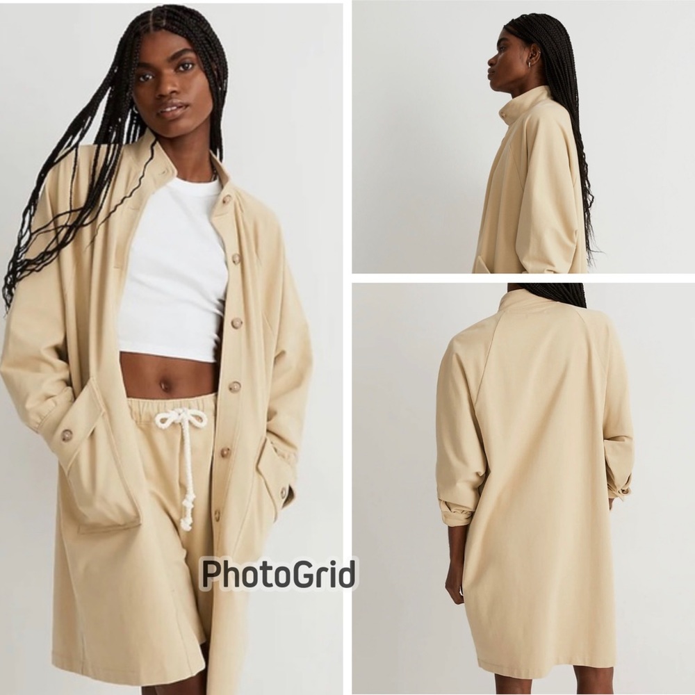 Madewell Beige Oversized Shirt Jacket